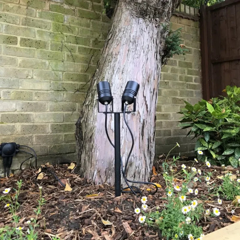 AlvaLED - 6W Adjustable LED Twin Spike Light (240V) - Black / Titanium / Cocoa