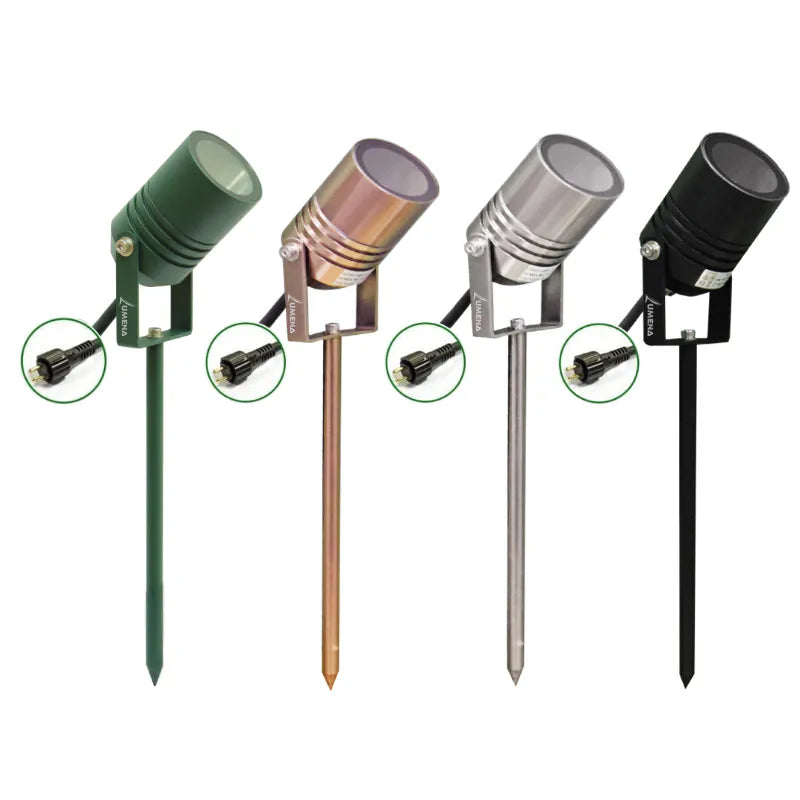 AlvaLED - Adjustable MR16 12V Spike Light - Black / Green / Titanium Silver / Cocoa Copper