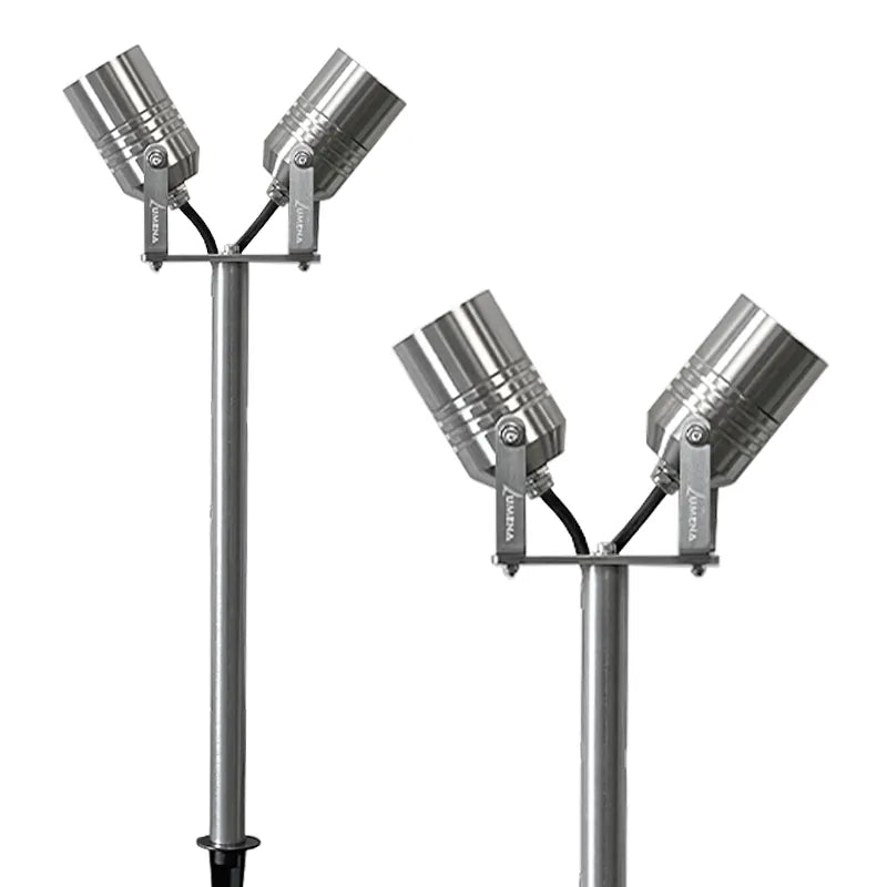 AlvaLED - Twin Outdoor Spike Lights (GU10 / 240V) - Stainless Steel 316