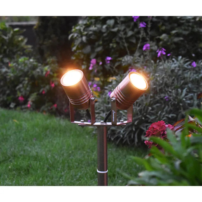 AlvaLED - Adjustable 12v Twin Spike Light (MR16 / 12V) - Black / Green / Titanium Silver / Cocoa Copper