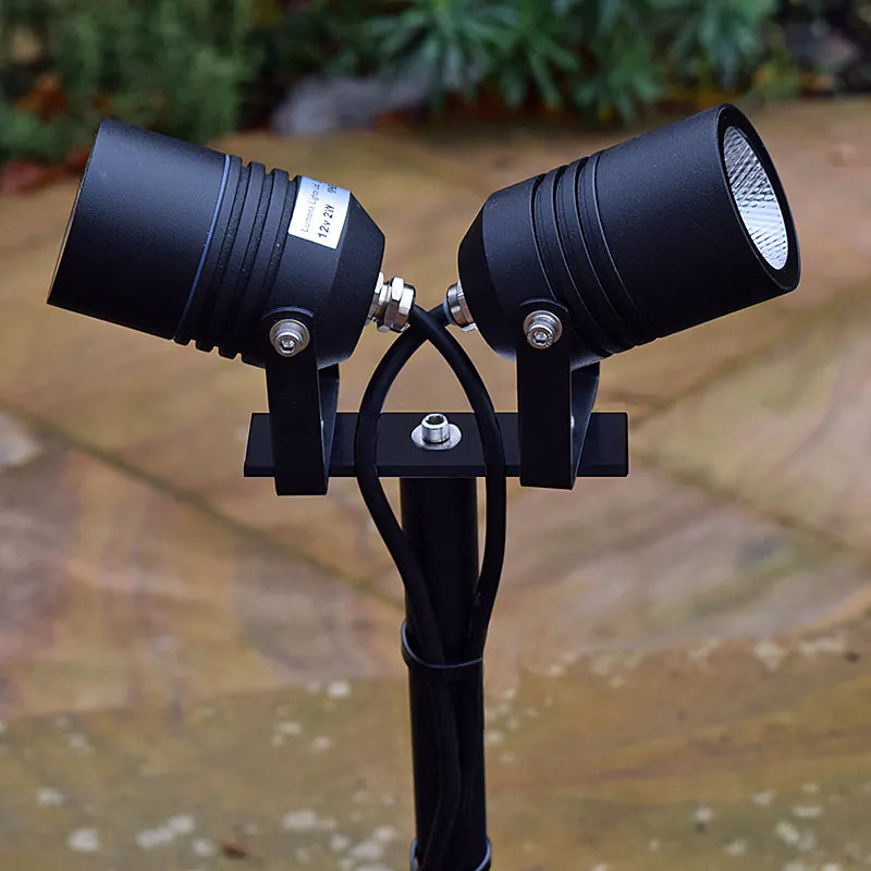 AlvaLED - 6W Adjustable LED Twin Spike Light (240V) - Black / Titanium / Cocoa