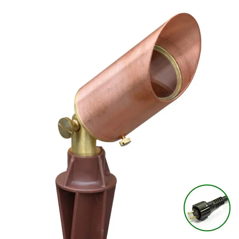 Astros - Natural Copper Spotlight with Ground Spike (12v Plug & Play)