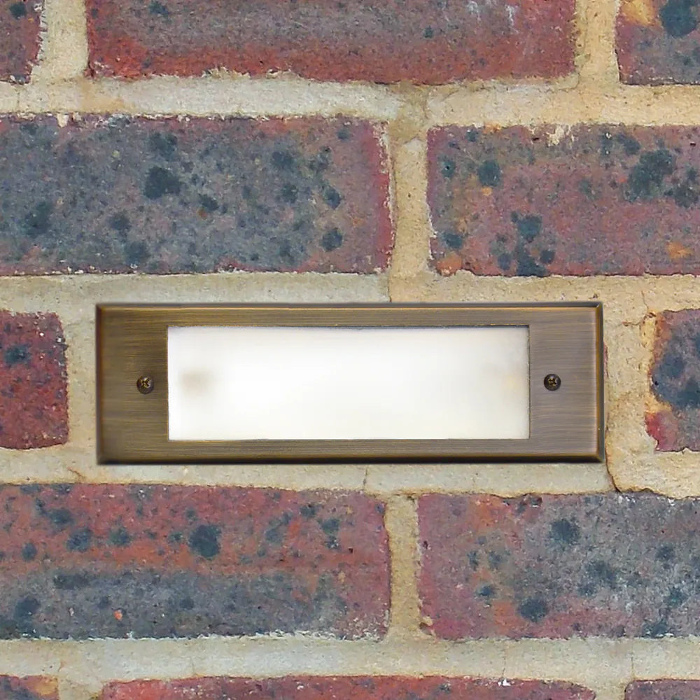 Charleston Brass Brick Light - Frosted Glass Front (240v)