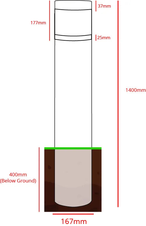 Boleda CONUS - Photocell LED Bollard Light (Root Mount)