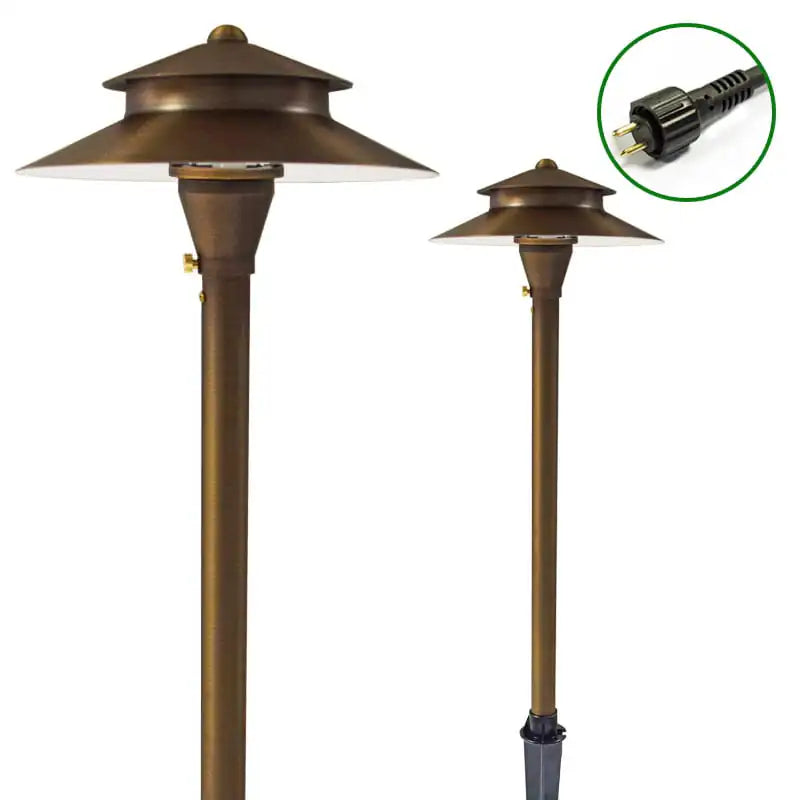 Charleston Spreadlight - Solid Brass Garden Spreadlight with Ground Spike (12v Plug & Play)