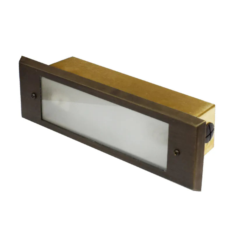 Charleston Brass Brick Light - Frosted Glass Front (240v)