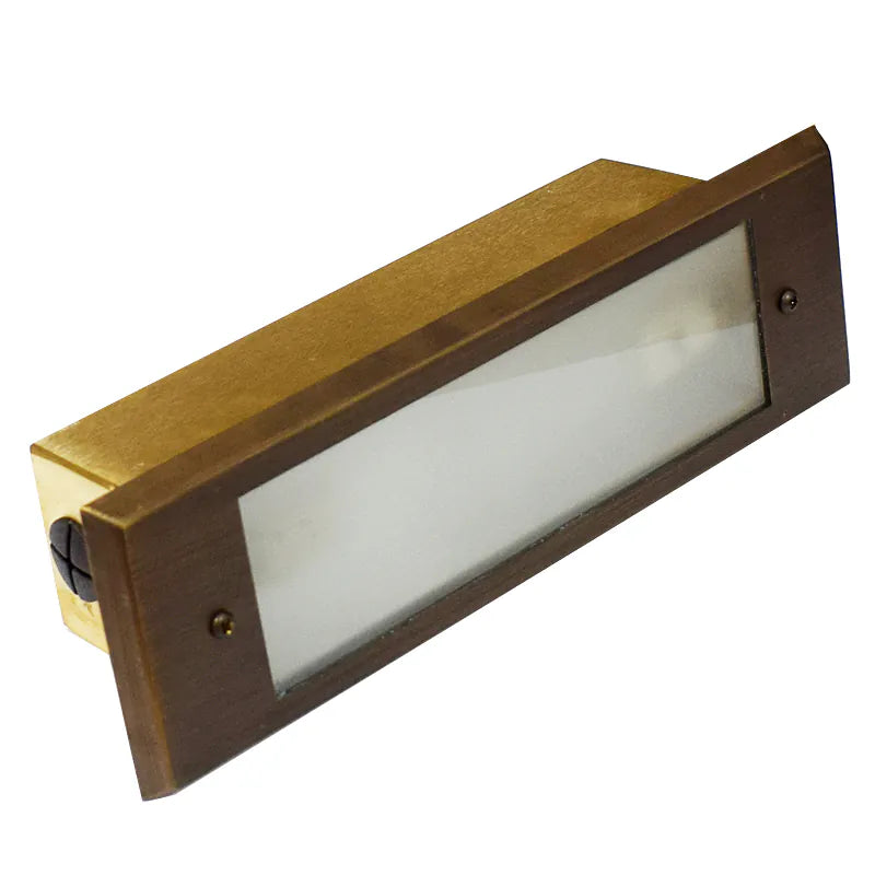 Radiata - Timber Pine Sleeper Bollard with 240v Frosted Brass LED Light