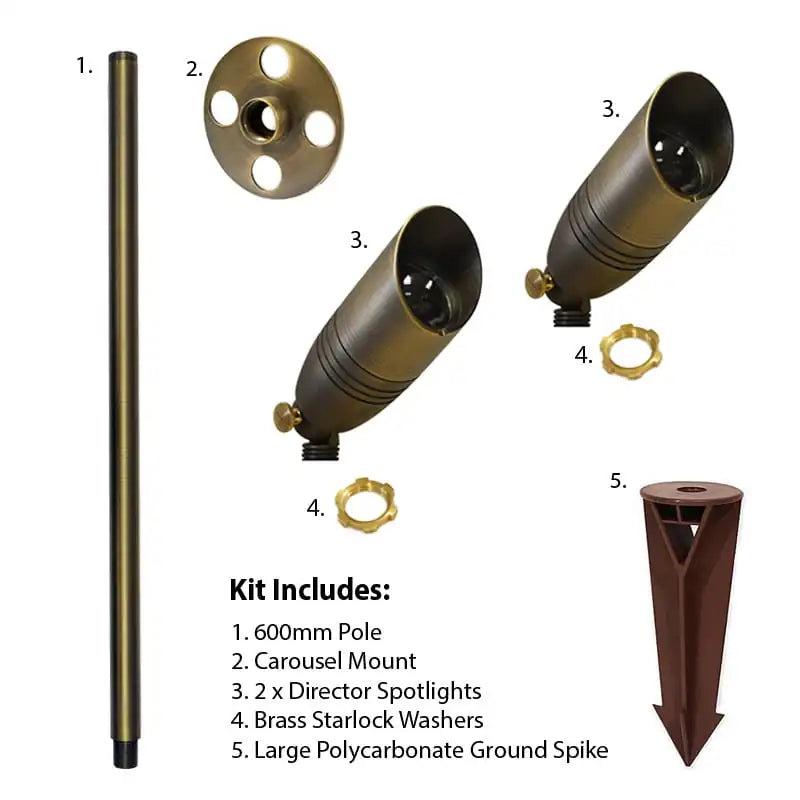 Charleston Carousel - Solid Brass Adjustable Spotlight Kit (12v)