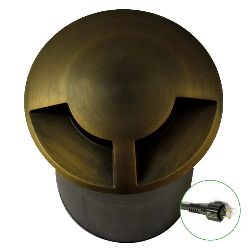 DuoMarka - 12v Plug and Play 2 Way Recessed Ground / Step Light – Brass (Rustic Bronze Finish)
