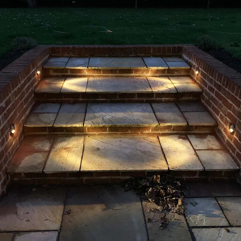 DuoMarka - 12v Plug and Play 2 Way Recessed Ground / Step Light – Brass (Rustic Bronze Finish)