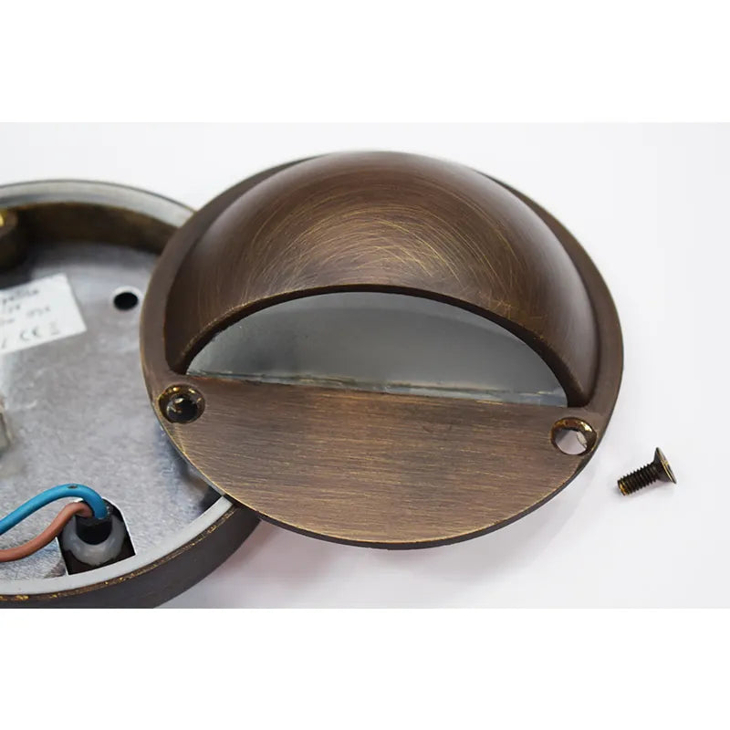 Eyelite 12V Step Light - Brass (Rustic Bronze Finish) - VERSA Plug & Play