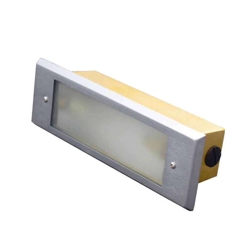 Charleston Aged Silver Brick Light - Frosted Glass Front (240v)