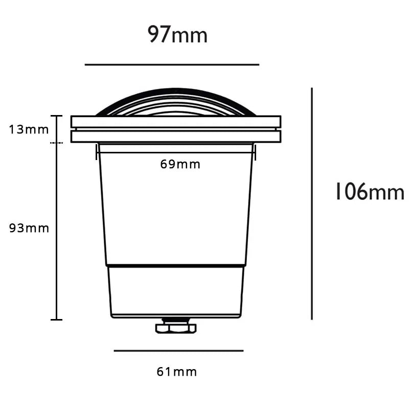 Charleston Guardlite - 12v Brass Recessed Light - Plug and Play (IP68)
