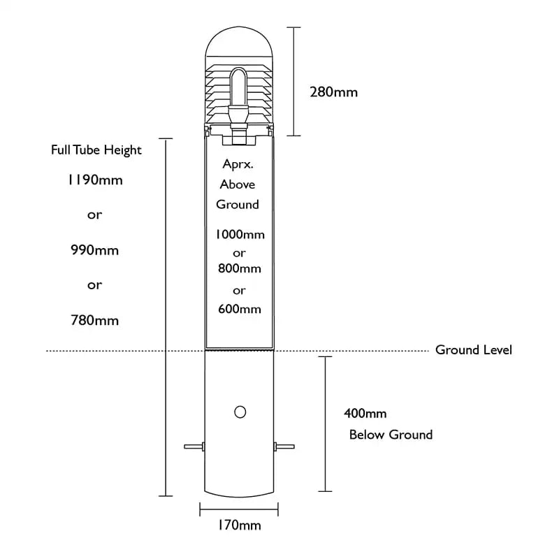 LEDifice Commercial LED Dusk to Dawn Bollard Light - Professional Root Mount System