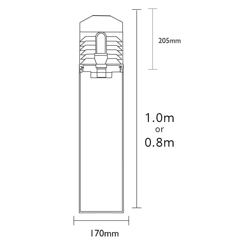 Parabola Bollard Light - Surface Mounted Motion Sensor Bollard Light (PIR)