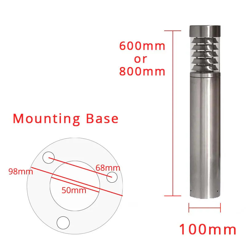 Pathos 316 - Marine Grade Stainless Steel Bollard Light with Photocell