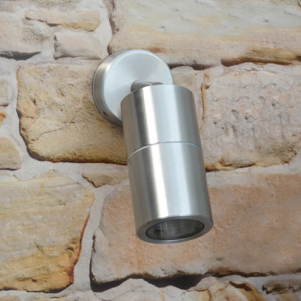 Smartspot - Outdoor Single Adjustable GU10 Spotlight - Satin Silver - 240v
