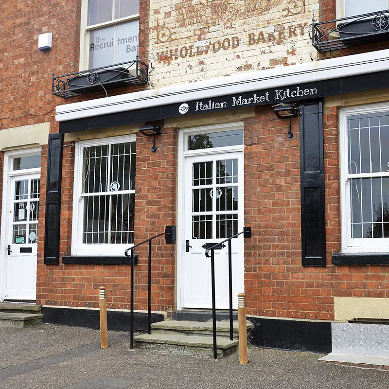 Tectona - Natural Teak Wooden Bollard Light with Brass Louvres