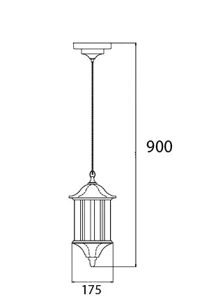Stellus TEMPLA - Stainless Steel Outdoor Hanging Light