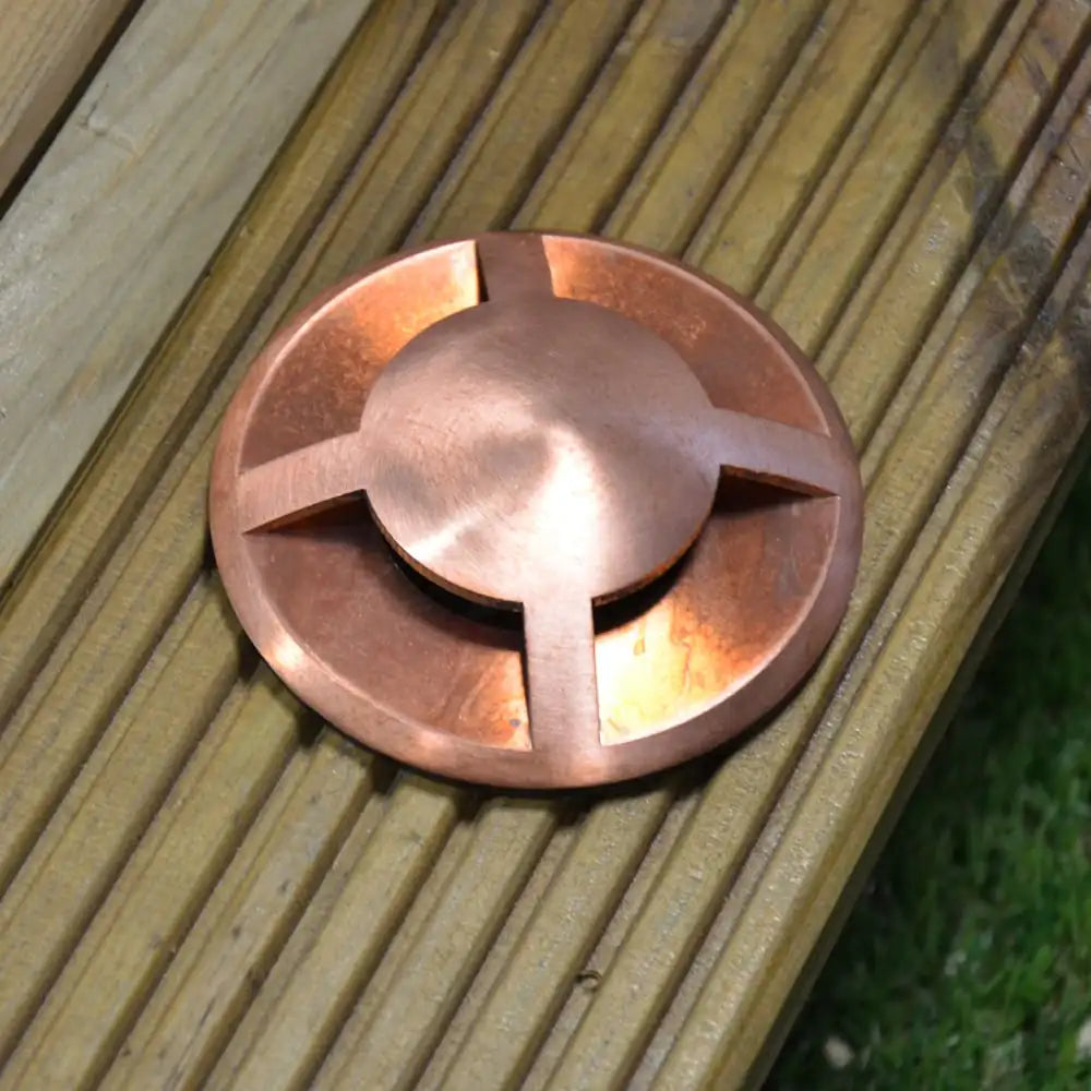 QuadMarka - 240v 4 Way Recessed Ground / Step Light - Natural Copper