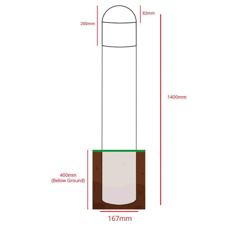 Boleda VENTUS- Photocell LED Bollard Light (Root Mount)