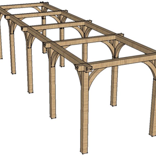 4 Bay Tunnel Oak Pergola | Arbours and Pergolas | Platts Horticulture