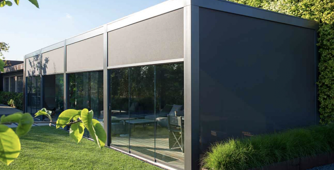 garden room modern design windows and shelter